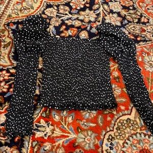COPY - Reformation Style Polkadot puff sleeve shirt